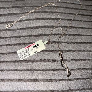 Kohl's Silver Necklace with Black and White Diamonds